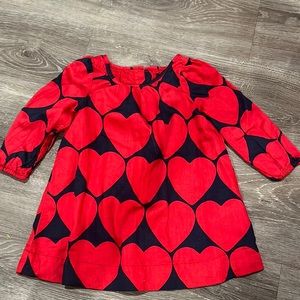 Baby gap red/blue heart shaped dress 12/-8 months